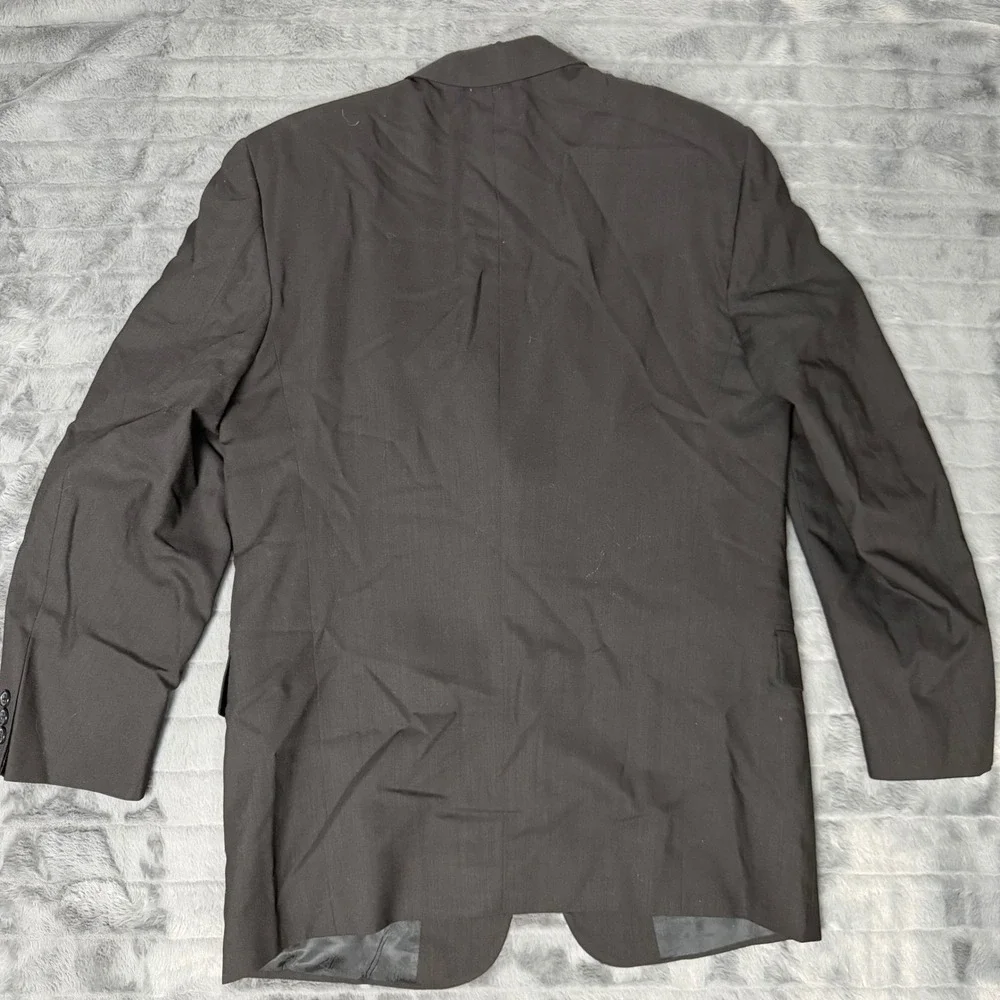 Tallia Uomo Mens Blazer 43 Regular Black 100% Worsted Wool 3 Button Stressa USA